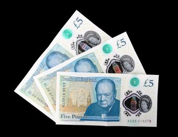 five pound note, cash, money